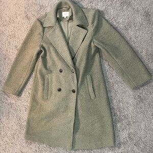 Loft green sherpa trench coat